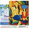 Figured'Art Dipingere con i Numeri con Telaio - Paint by Numbers Donne E Gatto Blu, Passatempo per Adulti, Kit Completo, Hobby Creativi - Quadri fai da te 40x50cm Tela Già Incorniciata