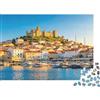 DAFUfbw Coastal Castle Puzzle 1000 Pezzi Riciclato Mediterranean Town Puzzle for Adultos Puzzle Gioco Accessori Impossibile Difficile Difficile Stimolante Divertente Gioco 38x26cm/1000pcs