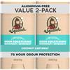 Dr. Squatch Deodorante Uomo Naturale Senza Alluminio (Confezione da 2) | Deodorante stick con carbone e postbiotici, protezione odori 72h(Coconut Castaway)