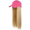JIAHG Berretto da baseball con parrucca da donna, capelli sintetici lunghi lisci | Cuffia per extension dei capelli, da donna, capelli sintetici resistenti al calore, per feste, carnevale, cosplay, Halloween