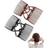 XUKZIMA 2 Pezzi Fermacapelli Donna Eleganti, Pettine Magico Elastico Regolabile per Capelli Spessi, Pettinini per Acconciature Vintage e la Creazione Facile dello Chignon