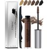 LYSdefeu Mascara per sopracciglia in gel marrone scuro, impermeabile, resistente al sudore, per sopracciglia e ciglia colorate, per sopracciglia e colore naturale, a lunga durata