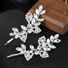 TANCUDER 2 fermagli per capelli a forma di foglia di strass, accessori da sposa, eleganti forcine per capelli