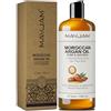 MAYJAM Olio di argan 473 ml, olio corpo per viso, pelle, capelli | Olio di argan per capelli, spremuto a freddo, puro e naturale, idratante e anti-invecchiamento, olio di argan marocchino