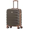 Flight Knight Valigia Da Viaggio Leggera 55x40x20 Cm Bagaglio A Mano Guscio Rigido Con Maniglia Telescopica In Alluminio 8 Ruote Spinner Serratura TSA Approvata Ryanair Priority TUI