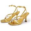 DREAM PAIRS Sandali Infradito Tacco Spillo Donna | Tacco Spillo 8.5 cm, Punta Quadrata, Infradito con Cavigliera, Soletta Imbottita e Suola Antiscivolo per Feste e Matrimoni