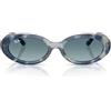 RAY-BAN Occhiali da sole ovali da donna con lenti blu sfumate - 0RB222314503M54