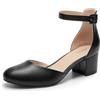 DREAM PAIRS Scarpe Tacco Blocco Donna Punta Tonda | Punta tonda, tacco blocco 5 cm, cinturino caviglia, soletta lattice 4 mm, design D'Orsay, per ufficio e feste.