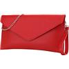 SH Leder Saya G369 - Borsa a tracolla in vera pelle, con catena di trasporto, 31,5 x 16,5 cm
