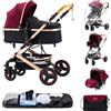 ALYIKOU passeggino neonati 3 in 1，pieghevole trio，Con la borsa mamma passeggino neonati，Pneumatici in gomma (3 in 1 530 Rosso)