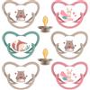 NIP Set risparmio di ciuccio in lattice naturale Family, misura 2 (5-18 Mo), confezione da 6 pezzi, con tettarella in lattice privo di BPA, made in Germany
