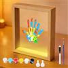 KBIBCK Baby Art Family Prints Kit impronte, Kit Impronte di Mani di Famiglia, Cornice Impronta Mani e Piedi Neonati con Spazio, per Regali di Nascita, Nuovi Genitori