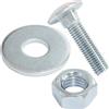 AERZETIX Set di 5 bulloni viti a testa tonda con quadro sottotesta M12x50mm / rondelle e dadi M12 / acciaio zincato/per fissaggio e assemblaggio