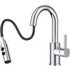 FORIOUS Rubinetto Bagno Con Doccetta Estraibile, Miscelatore Alto In Acciaio Inossidabile Con 2 Modalità Di Getto, Girevole A 360°, Per Lavabo, Camper, Bar, Lavanderia, Vanity