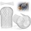 mawmuaw Parafoglie per Canali di Gronda 6 Pcs Griglia di Scolo per Grondaia | Filtro per Grondaie, in Alluminio, 15x8 cm, con Fascetta, per Tubi del Tetto Pluviali, Balconi, Giardini