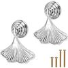 MOROBOR Maniglie per Pomelli A Forma di Foglia di Ginkgo, 2 manico In Argento Brillante con Pendente A Goccia, Maniglia A Foro Singolo per Cassetto Hardware per Armadio Armadio Armadio