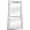 opncorp Porta d'ingresso in plastica 90x210 cm DIN sinistra | Porta laterale con vetro di sicurezza | Set completo di porta per cantina per negozio, garage, casa | Porta d'ingresso con serratura a 4 punti e