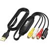 Lapiglo Scheda di acquisizione video USB per nastri VHS videocamere - per RCA AV a convertitore digitale NTSC per pal SECAM 1 m (testa femmina AV)