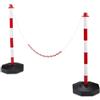 Relaxdays Paletti delimitatori Relaxdays, set 6 con catena, plastica, rosso/bianco | base riempibile, HxLxP: 82x28x28 cm, montanti a catena