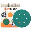 Multiblade - Dischi abrasivi professionali, 150 mm, 10 pezzi, grana 180, 6 fori, per legno e metallo, qualità professionale, per levigatrice orbitale e rotativa