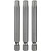 QUARKZMAN 3 Pezzi T40 Testa Torx Punta Cacciavite 1/4 Alesaggio Esagonale | 2.6 65mm, Lunghezza Magnetica, Senza Foro Punta Antimanomissione, 6 Punte Stella, Cacciavite Trapano Acciaio.