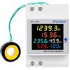 TAXNELE Misuratore di energia monofase Din Rail AC Monitor 6 in 1 Multimetro AC 40-300 V 100A Tensione Corrente Voltmetro Amperometro Watt Kwh Frequenza Power Meter 110V 230V (External CT)