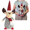 com-four® Figura Renna 35 cm, Decorazione Natalizia Nordica | Ornamento invernale con sabbia come fermaporta, addobbo da tavolo o davanzale per il periodo dell'Avvento