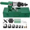 Vespokia Saldatrice a manicotto, digitale, 800 W, PPR per tubi 120-400 °C, | 6 manicotti riscaldanti da 20-63 mm per tubi dell'acqua PPR PE PB, idraulici fai da te