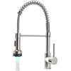 AIMADI LED Rubinetto da Cucina Rubinetto da Cucina con Soffione Estraibile Rubinetto Lavello Estensibile Miscelatore Cucina Girevole a 360° due Funzioni Spray Nichel Spazzolato
