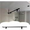 ZIMGOD Barra Stabilizzatrice per Box Doccia Barra di Supporto per Vetro Doccia in Acciaio Inox Nero Opaco, Stabilizzatore Regolabile per Parete Doccia, Braccio di Supporto per Porta Doccia