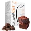 Line@Diet KETO BROWNIES Line@Diet | 7 monoporzioni | soffici spuntini CHETOGENICI al cioccolato dal delicato aroma di arancia | 1,6 carboidrati netti
