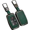 OTMIK Custodie per Chiavi Auto in Pelle in Lega di Zinco adatto per Land Rover Range Rover Sport Evoque Freelander Velar Discovery 4 Jaguar XE XJ XF Guitar Accessori per chiavi (Opaco Verde)