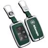 OTMIK Custodie per Chiavi Auto in Pelle in Lega di Zinco adatto per Land Rover Range Rover Sport Evoque Freelander Velar Discovery 4 Jaguar XE XJ XF Guitar Accessori per chiavi (Argento Verde)