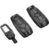 OTMIK Armatura Copertura della chiave dell'auto in silicone in lega di zinco Compatibile con Audi A4 B9 A5 A6 8S 8W Q5 Q7 4M S4 S5 S7 Accessori chiave auto (Nero + Fibbia Quadrata)