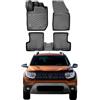 Rizline Passgenau 3D Fussmatten Auto Kompatibel mit Dacia Duster 4X4 2.Gen 2018-2022 Auto Zubehör 1. Und 2. Reihe Gummimatten Autos TPE Allwetter Geruchlos rutschfest Vorne und Hinten Schwarz