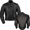 WinNet Giacca da per moto pelle con protezioni