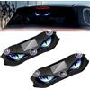 Generico Set da 2 pezzi di decorazioni "Occhi" per finestrini auto, luci LED (Blu) | "Occhi del demone" a energia solare per finestrini auto, con supporto a ventosa, alimentazione solare/USB, per decorazione