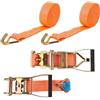 ASelected 2 pezzi cinghia a cricchetto arancione 8m 50mm | Cinghie a cricchetto per moto e fissaggio carico, cinghie di ancoraggio in poliestere 5cm arancioni