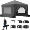 JUMMICO Gazebo 3x3m Pieghevole Impermeabile con Zanzariera - Grigio