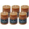 Spaas 6 Candele a Colonna Rustico Inodori, 80/110mm, ± 65h, Cognac