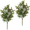 Flair Cespuglio di alloro artificiale con bacche di eucalipto, vischio, ramo di eucalipto, decorazione natalizia, cespuglio, fiori artificiali, rami di stelo, decorazione per ghirlande, 021185GN