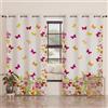 PETTI Artigiani Italiani - Tende a Pannelli per Interno con Anelli 2 Pezzi 140x280cm, Tenda Camera da Letto e Soggiorno Oscuranti Isolanti e Moderne, Farfalle, 100% Made in Italy