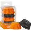 DECORA, 0339645 Pirottini Arancio E Nero, Comodissimi Pirottini per Cuocere, Presentare e Regalare Muffin, Resistono fino a 220°, In comodo Blister
