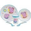 Stor STOVIGLIE PER BAMBINI DA 5 PEZZI CON BASE ANTISCIVOLO. PIATTO, CIOTOLA, BICCHIERE DA 260 ML E POSATE. SENZA BPA | PEPPA PIG CORE
