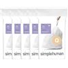 simplehuman Code Q 100 sacchetti per la spazzatura, 50% riciclati, su misura, in confezioni dispenser, manico resistente con coulisse, 50-65 l, bianco