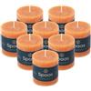 Spaas 8x Candela pilastro in stile rustico 70/70 mm 25 ore, arancione