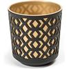 Lamela SCOBUTY Vaso di fiori per piante aromatiche | Ø 19,5 cm H 20 cm | Per giardino e balcone | 2 pezzi | Scatola portaoggetti decorativa | Pezzi da abbinare secondo i tuoi gusti, nero + oro, Ø 195 mm