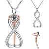 YFN Collana Abbraccio Argento Sterling Ciondolo Coppia Gioielli Anniversario Regalo Per Donna Uomo Moglie Marito Lui Lei