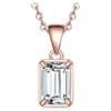 JewelryPalace 1ct Collana Solitario Donna Argento 925 con Creato Moissanite, Collana Ciondolo Pietra a Taglio Smeraldo con Catena Veneziana Maglia 45cm, Collane Pendenti in Tre Ori Set Gioielli Donna