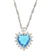 Rizilia Cuore dell'Oceano Collana Donna Acquamarina CZ Oro Ciondolo